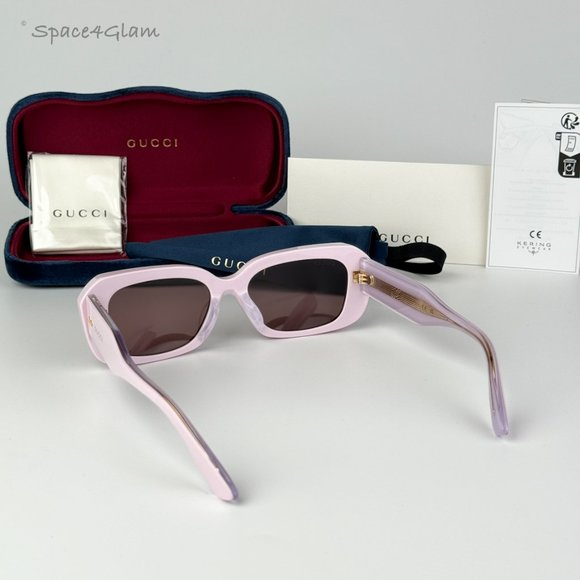 BRAND NEW Gucci GG1531SK 003 Pink Brown Unisex Rectangle Sunglasses GG 1531SK - Picture 5 of 10